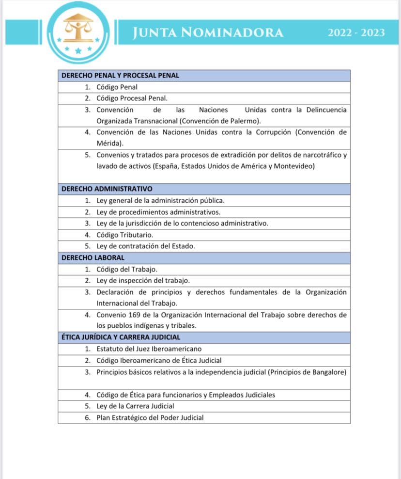 Temario de estudios del examen de conocimiento jurídico 
